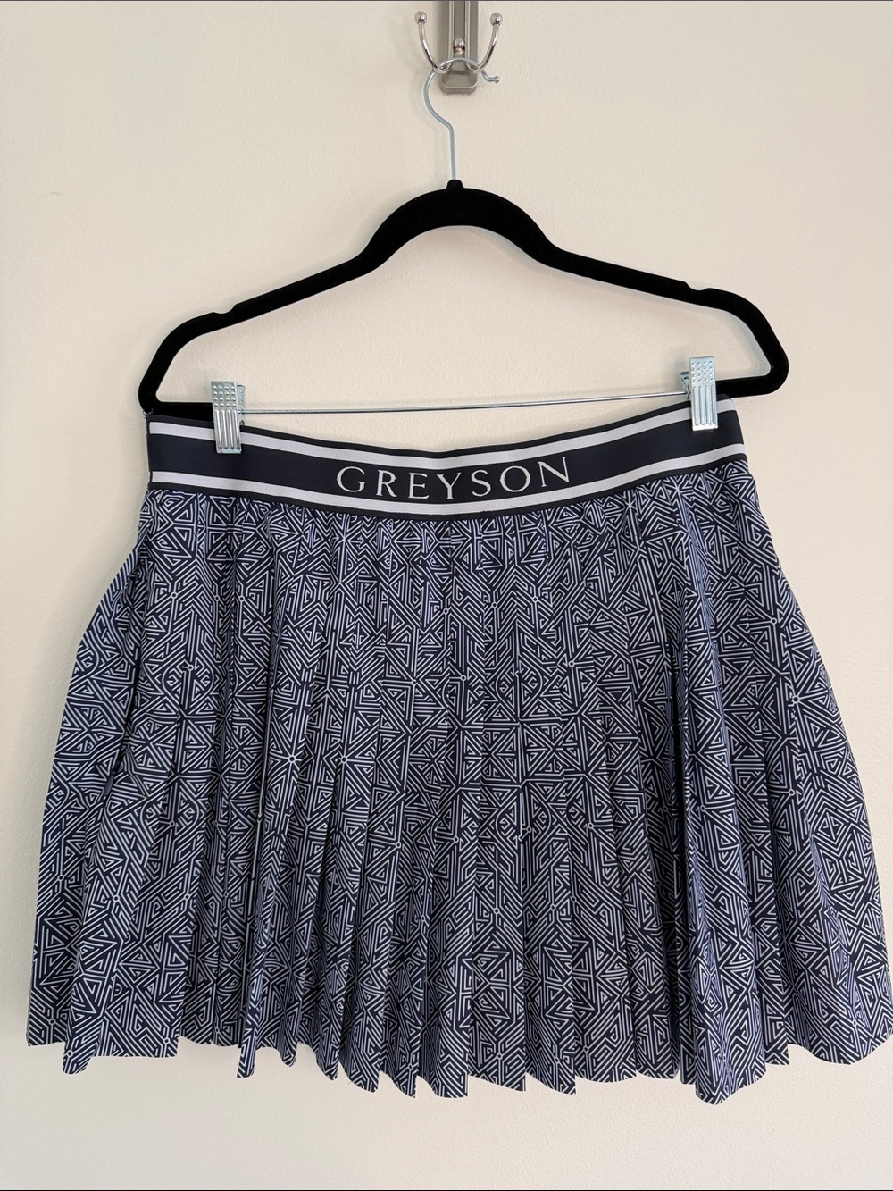 Greyson Labyrinth Leo Navy Pleated Active Skort Skirt Golf Tennis Size XL - Picture 5 of 6